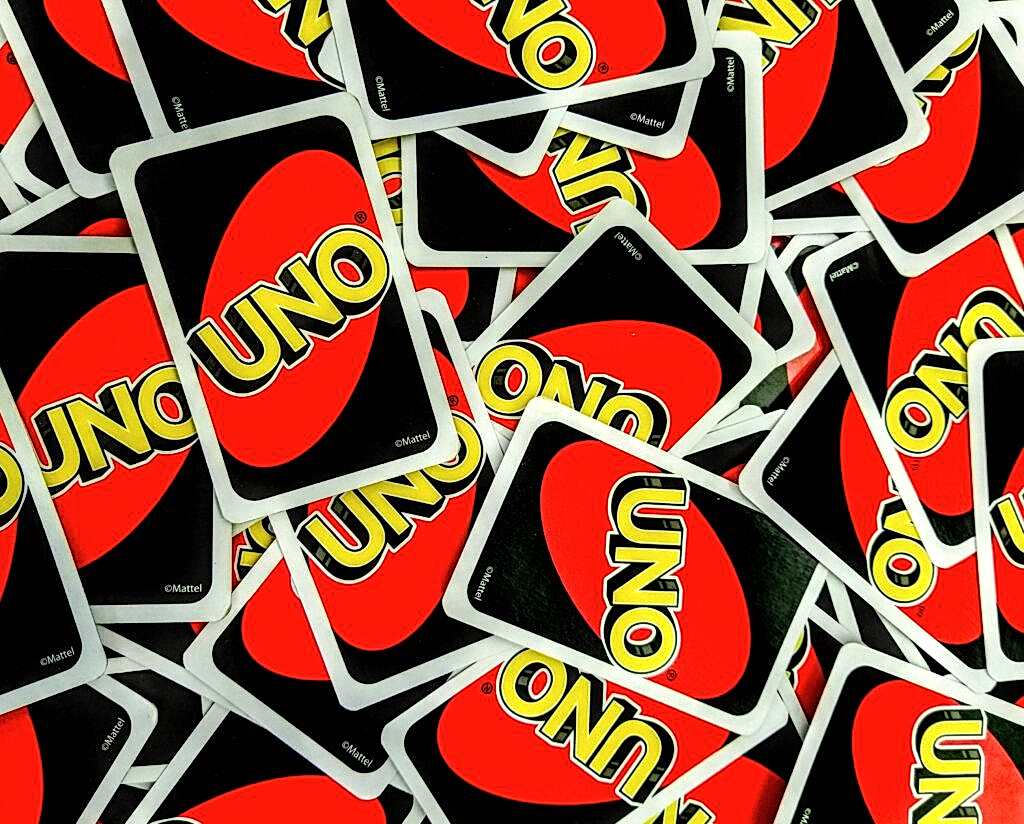 Uno cards sprawled out